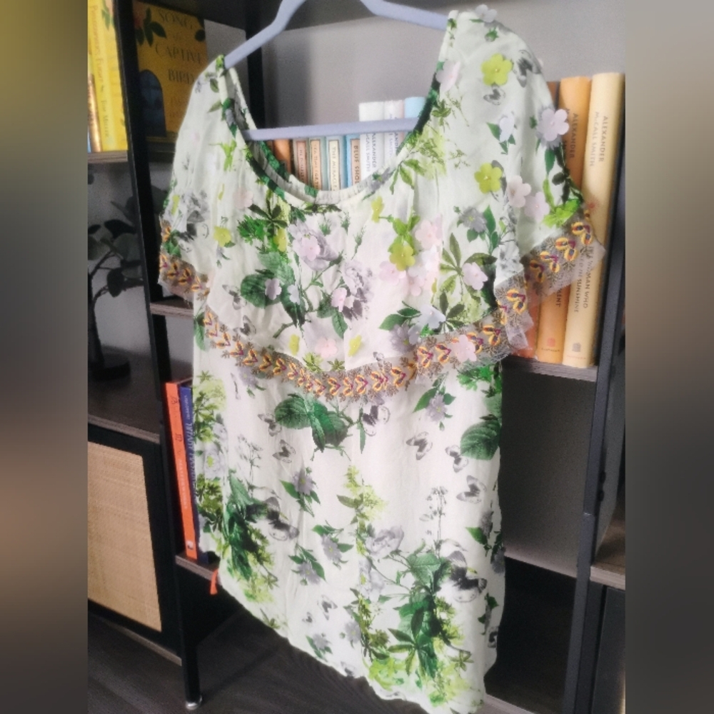 Applique Butterfly Off Shoulder Made In India Varun Bahl Blouse